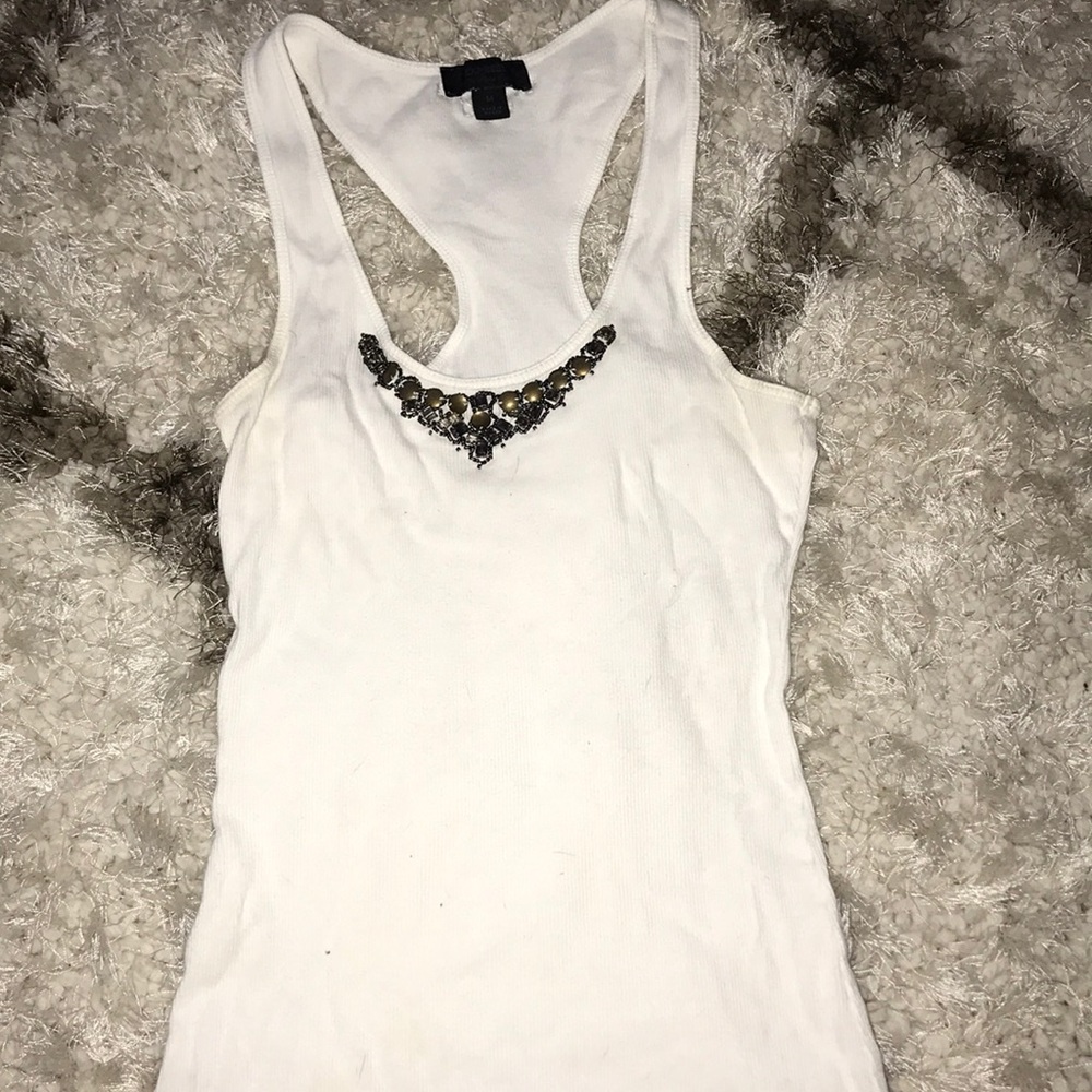 ⚪️ Express White Ribbed Tank Top